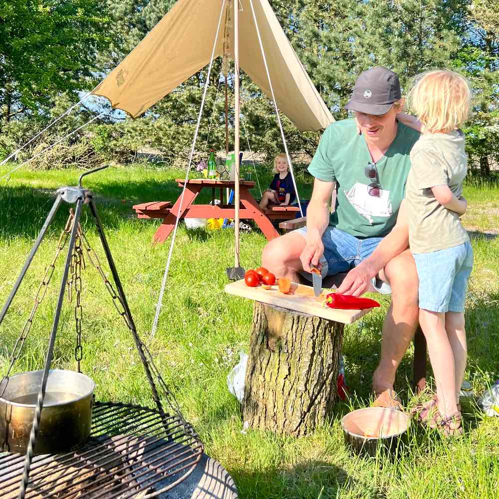 Bålbad hos glamping hos bakkegaarden