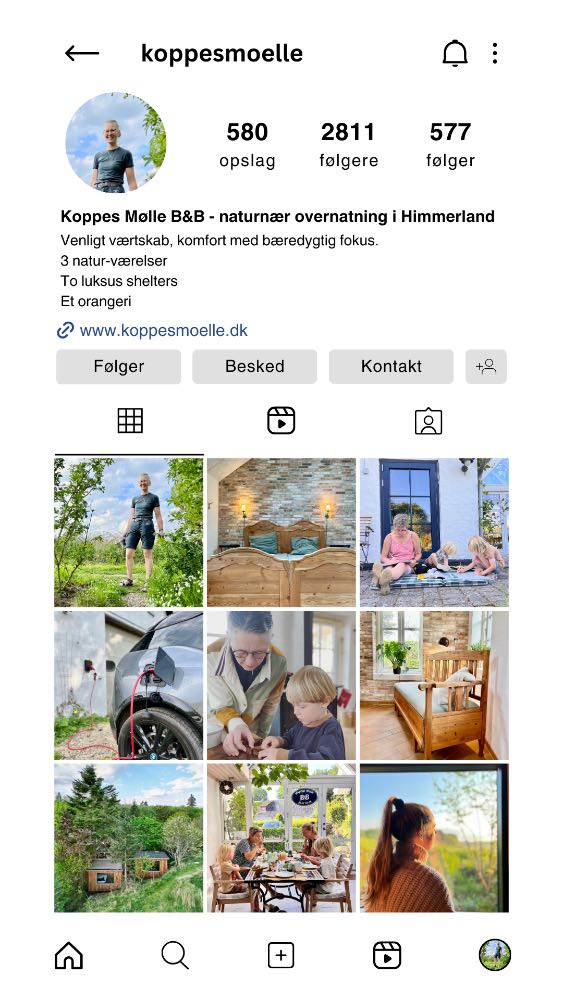 Hjælp til Instagram - Koppes Mølle B&B