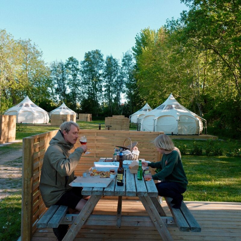 Glamping på Endelave campingpladsen sammen med drømmesteder