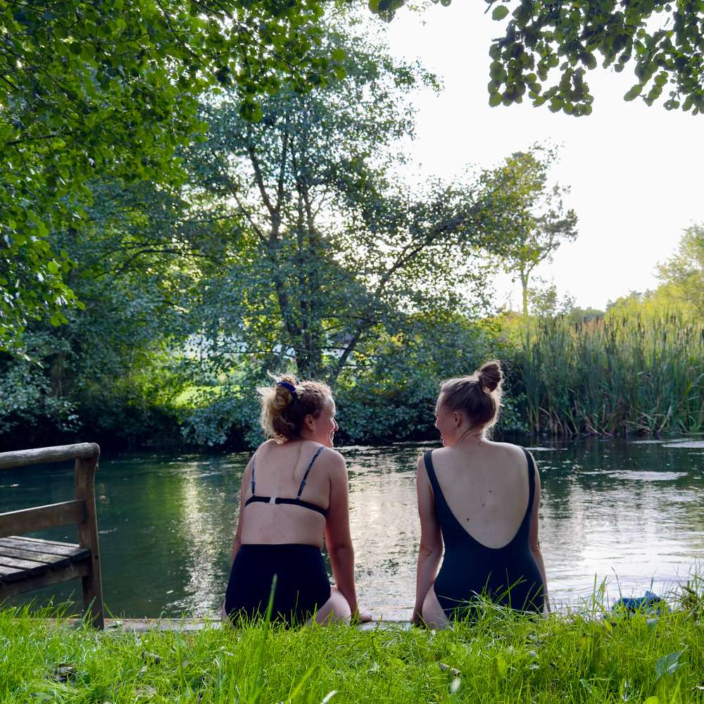 Badetur i Gudenåen ved Voervadsbro