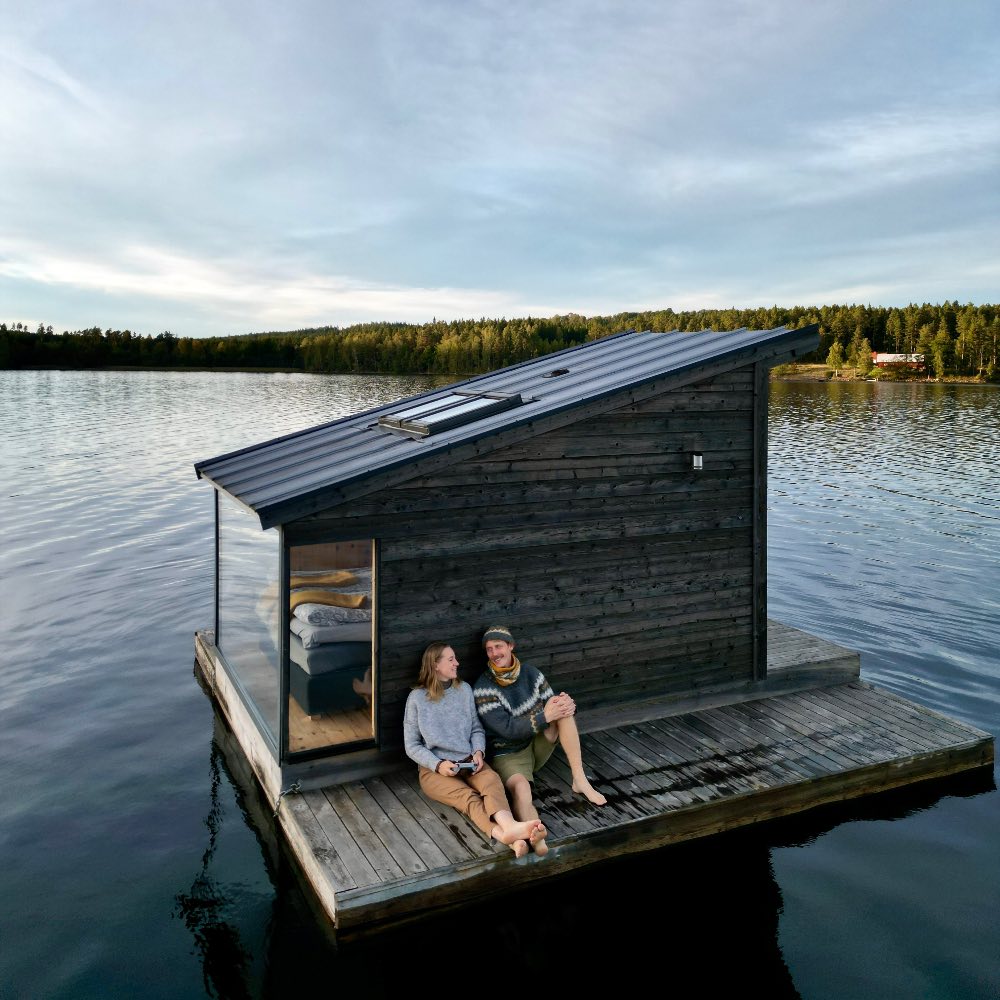 flydende shelter overnatning i småland i Sverige